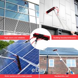 Kit de Nettoyage de Fenêtres avec Pôle Télescopique et Brosse, Tuyau d'Eau de 5 Mètres