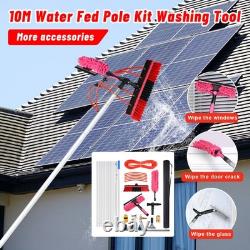 Kit de Nettoyage de Fenêtres avec Poteau Alimenté par Eau de 10m et Poignée Télescopique pour Panneaux Solaires