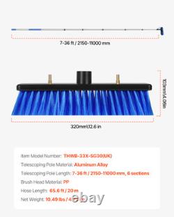 Kit de Pôle Alimenté par Eau VEVOR 11m pour Nettoyage de Panneaux Solaires avec Manche Télescopique