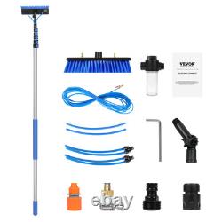 Kit de Pôle Alimenté par Eau VEVOR 11m pour Nettoyage de Panneaux Solaires avec Manche Télescopique