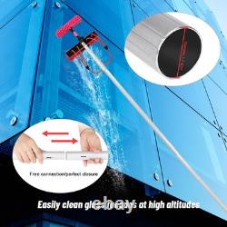 Kit de Poteau Alimenté par Eau 10m Poteau de Nettoyage de Fenêtres avec Panneau Solaire et Poignée Télescopique