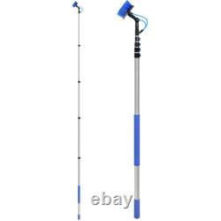 Kit de Poteau Alimenté par Eau VEVOR 7,3 m Poteau de Nettoyage de Panneaux Solaires avec Poignée Rétractable