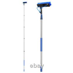 Kit de Poteau Alimenté par Eau VEVOR 7,3 m Poteau de Nettoyage de Panneaux Solaires avec Poignée Rétractable