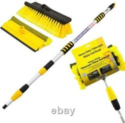Kit de brosse de lavage télescopique en aluminium de 3 m (9 pieds) alimenté en eau pour fenêtres, voiture et fourgon