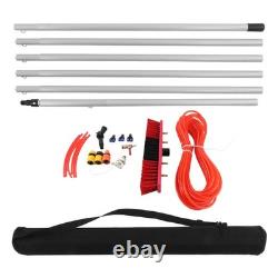 Kit de brosse de nettoyage pour panneaux solaires à alimentation en eau avec perche pour extérieur, vitres et panneaux solaires