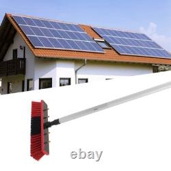 Kit de brosse de nettoyage pour panneaux solaires à alimentation en eau avec perche pour extérieur, vitres et panneaux solaires