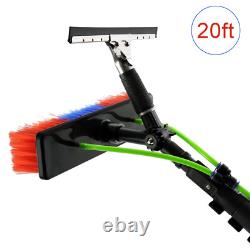 Kit de brosses alimentées en eau pour perche de nettoyage de fenêtres, toit, télescopique extensible pour véranda