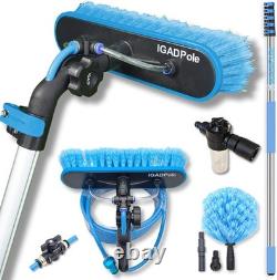 Kit de lavage Igadpole 20 pieds (6 m) avec brosse alimentée en eau, distributeur de savon et robinet de tuyau