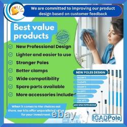 Kit de lavage Igadpole 20 pieds (6 m) avec brosse alimentée en eau, distributeur de savon et robinet de tuyau