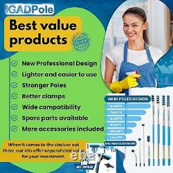 Kit de lavage avec brosse alimentée en eau de 5M (17 pieds), plumeau à toiles d'araignée et raclette de 25 cm (10 pouces)