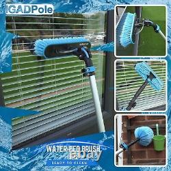 Kit de lavage de 12 pieds (3,6 m) avec brosse alimentée par l'eau, dépoussiéreur à toiles d'araignées et raclette de 10 pouces (25 cm)