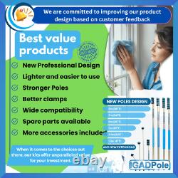 Kit de lavage de 6 m (20 pi) avec brosse alimentée en eau, dépoussiéreur à toiles d'araignées, distributeur de savon