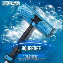 Kit de lavage de 8,6 m (28 ft) avec brosse alimentée en eau, épousseteur à toiles d'araignées, distributeur de savon pour raclette