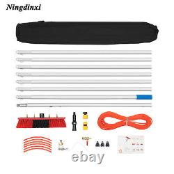 Kit de nettoyage avec brosse alimentée par eau pour fenêtres et panneaux solaires, perche télescopique de 8 mètres