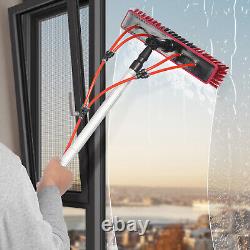 Kit de nettoyage avec brosse alimentée par eau pour fenêtres et panneaux solaires, perche télescopique de 8 mètres