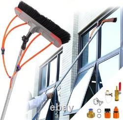 Kit de nettoyage complet avec brosse télescopique alimentée en eau, réglable sur 7 m, avec rotation à 180°