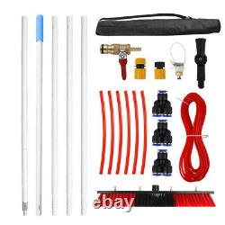 Kit de nettoyage de fenêtres avec brosse alimentée en eau et perche télescopique de 5 m pour panneaux solaires
