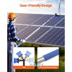 Kit de nettoyage de fenêtres avec perche alimentée par l'eau de 7,3 m et alimentée par énergie solaire, outil extensible