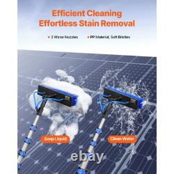 Kit de nettoyage de fenêtres avec perche alimentée par l'eau de 7,3 m et alimentée par énergie solaire, outil extensible