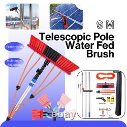 Kit de nettoyage de fenêtres avec perche télescopique de 9 m ajustable pour panneaux solaires - Royaume-Uni