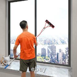 Kit de nettoyage de fenêtres et de panneaux solaires avec perche télescopique de 26 pieds et brosse alimentée par eau