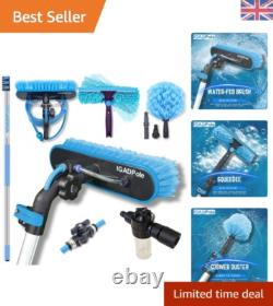 Kit de nettoyage de fenêtres télescopique durable avec brosse, plumeau et distributeur de savon inclus