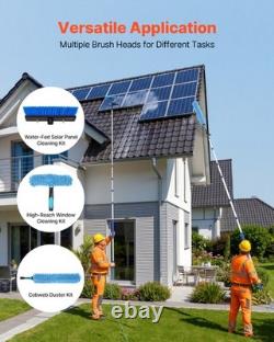 Kit de nettoyage de panneaux solaires VEVOR avec perche alimentée en eau de 10,02 m, brosse et distributeur de savon