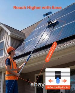 Kit de nettoyage de panneaux solaires VEVOR avec perche alimentée en eau de 10,02 m, brosse et distributeur de savon