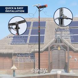 Kit de nettoyage de panneaux solaires alimenté par l'eau de 24 pieds, léger, pour usage domestique et extérieur
