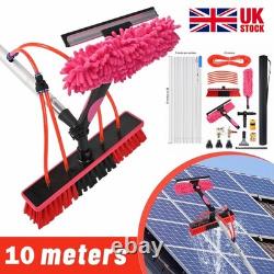 Kit de nettoyage de panneaux solaires avec perche alimentée en eau de 10 m, raclette et brosse pour lavage et dépoussiérage Kit de nettoyage de panneaux solaires avec perche alimentée en eau de 10 m, raclette et brosse pour lavage et dépoussiérage