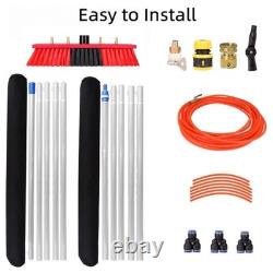 Kit de nettoyage de panneaux solaires avec perche alimentée en eau de 5 m, système de nettoyage de vitres, tuyau de 20 m
