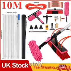 Kit de nettoyage de panneaux solaires avec perche d'eau de 10 m et outils de nettoyage de fenêtres