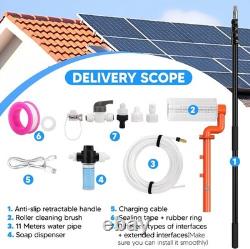 Kit de nettoyage de panneaux solaires électriques 6,2 m avec perche télescopique alimentée en eau pour le nettoyage des vitres