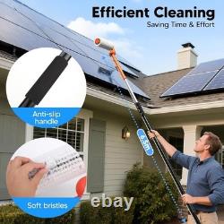 Kit de nettoyage de panneaux solaires électriques 6,2 m avec perche télescopique alimentée en eau pour le nettoyage des vitres