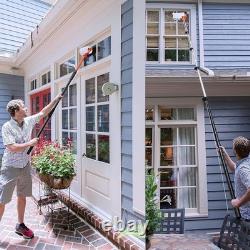 Kit de nettoyage de panneaux solaires électriques 6,2 m avec perche télescopique alimentée en eau pour le nettoyage des vitres
