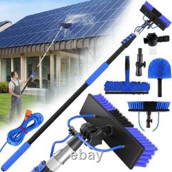Kit de nettoyage de panneaux solaires, kit de perche alimentée en eau avec perche d’extension de 24 pieds 2 en 1 W
