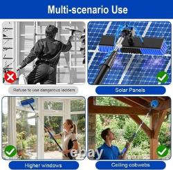 Kit de nettoyage de panneaux solaires, kit de perche alimentée en eau avec perche d’extension de 24 pieds 2 en 1 W