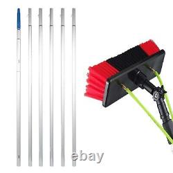 Kit de nettoyage de vitres avec perche de lavage de 26 pieds 3 en 1 à eau/tuyau alimenté par perche de nettoyage