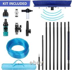 Kit de perche alimentée en eau de 33 pieds, kit de nettoyage pour fenêtres et panneaux solaires, verre de toit pour panneaux solaires