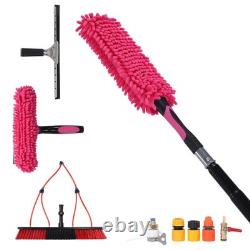 Kit de perche alimentée en eau de 35 pieds, kit de nettoyage de panneaux solaires et de raclette, rallonge en aluminium