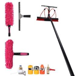 Kit de perche alimentée en eau de 35 pieds, kit de nettoyage de panneaux solaires et de raclette, rallonge en aluminium