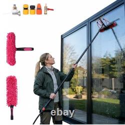 Kit de perche alimentée en eau de 35 pieds, kit de nettoyage de panneaux solaires et de raclette, rallonge en aluminium