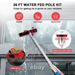 Kit de perche alimentée par l'eau 40 pieds Perche de nettoyage de fenêtre réglable 20M Tuyau et 40 pieds / 12M