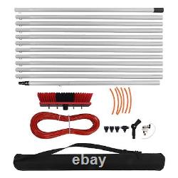 Kit de perche alimentée par l'eau pour le nettoyage de panneaux solaires avec brosse à eau (12m 30cm) pour l'extérieur