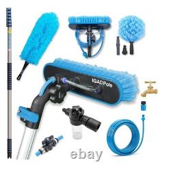 Kit de perche télescopique alimentée en eau pour fenêtres et panneaux solaires, 24 pieds