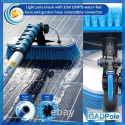 Kit de perche télescopique alimentée en eau pour fenêtres et panneaux solaires, 24 pieds