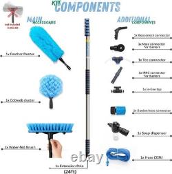 Kit de perche télescopique alimentée en eau pour fenêtres et panneaux solaires, 24 pieds Kit de perche télescopique alimentée en eau pour fenêtres et panneaux solaires, 24 pieds