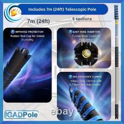 Kit de perche télescopique alimentée en eau pour fenêtres et panneaux solaires, 24 pieds Kit de perche télescopique alimentée en eau pour fenêtres et panneaux solaires, 24 pieds