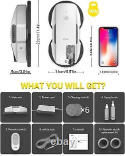 Nettoyeur de fenêtres Robo, Nettoyage automatique des fenêtres pour les fenêtres hautes Fmart T9 3800pa