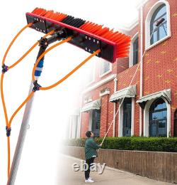 Nettoyeur de fenêtres télescopique avec perche de 10 m pour nettoyage de panneaux solaires, extensible avec eau
